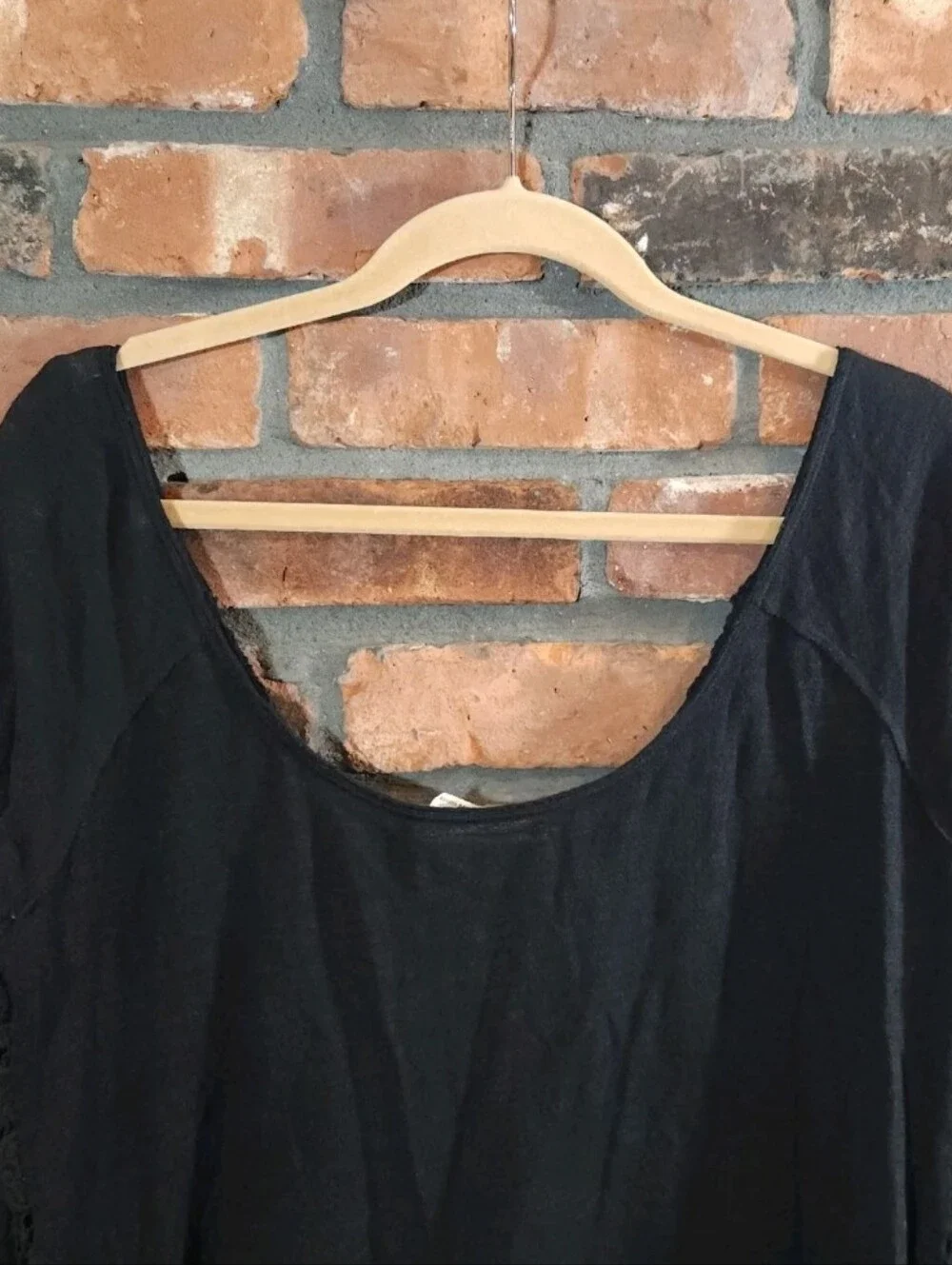 Free People Crocheted Floral Raglan Sleeve Cotton Top Boho Festival Women's L